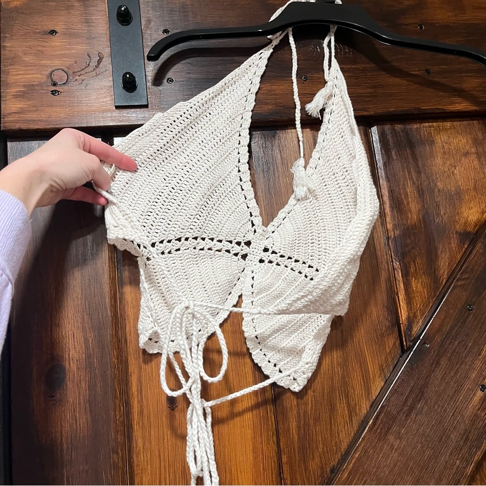 LA Hearts Crochet Butterfly Top - Picture 2 of 3